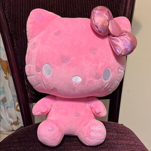 Hello Kitty Pink Accent Pillow with Iconic Features 50th Anniversary